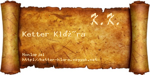 Ketter Klára névjegykártya