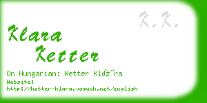klara ketter business card